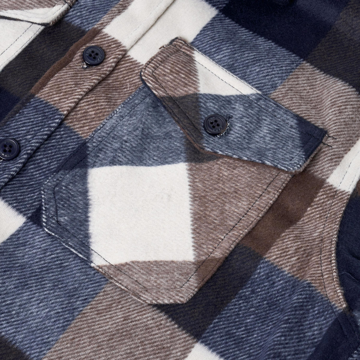 Ex-Chain Store Men's Brushed Cotton Check Overshirt | Long Sleeve Regular Fit | S-2XL