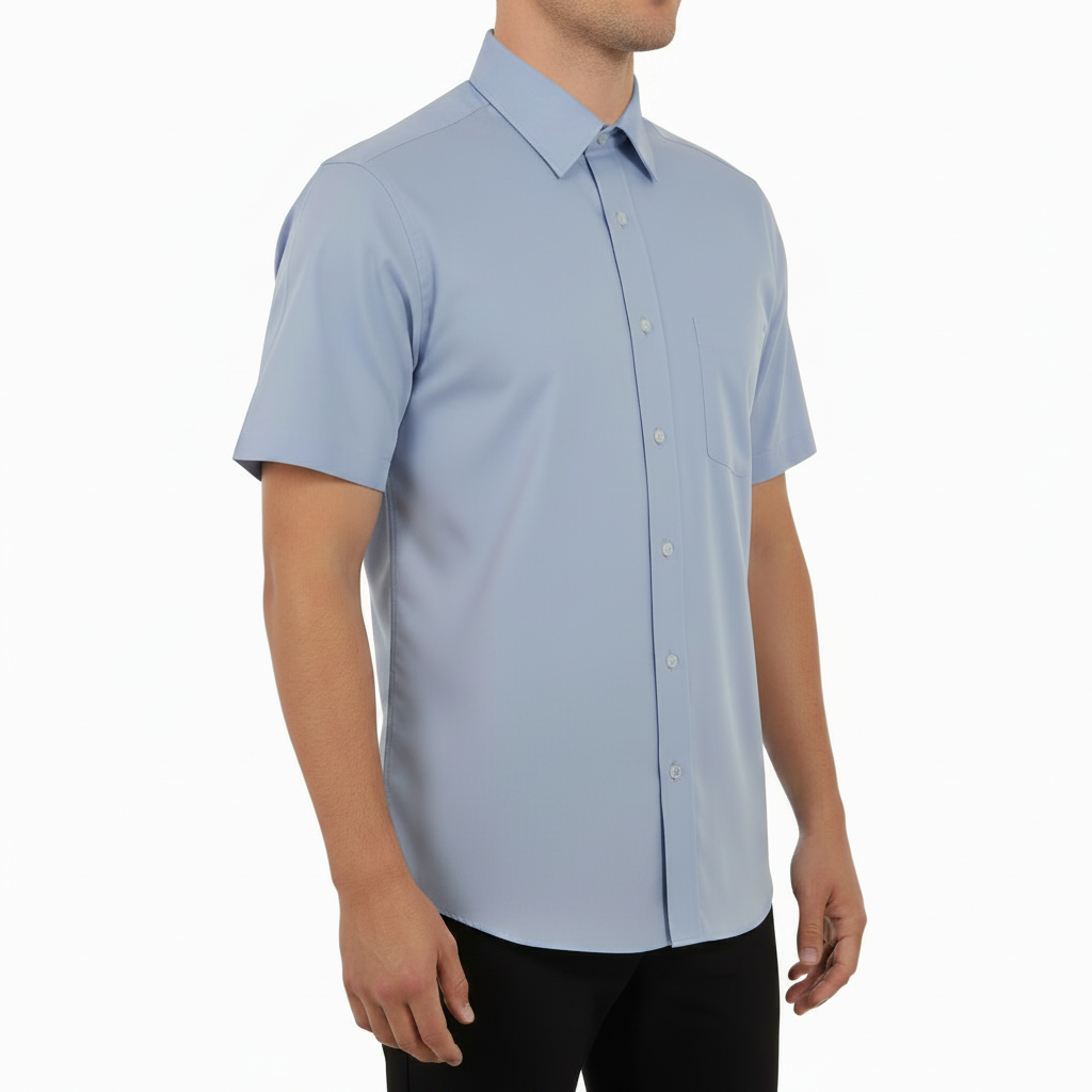 Double Two Men's Classic Cotton Blend Short Sleeve Shirt 6 Colours 14.5–23"