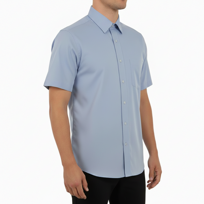 Double Two Men's Classic Cotton Blend Short Sleeve Shirt 6 Colours 14.5–23"