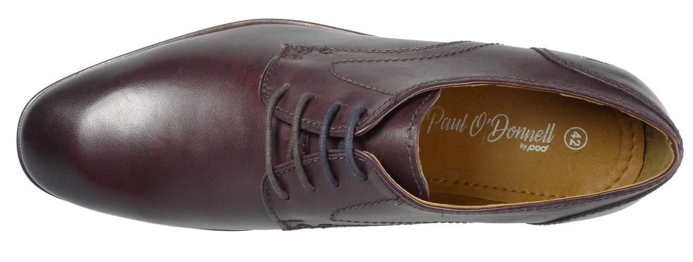 Paul O'Donnell Mens Lace Up Formal Shoe - Boston 2 Bordo Brush Off