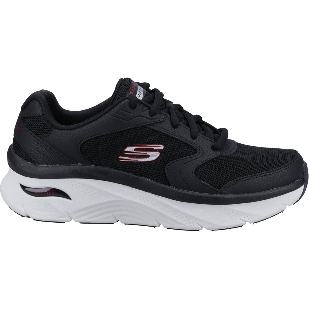 Skechers (GAR232501) Men's Arch Fit D'Lux Junction Trainers in Black/Red 6 to 12