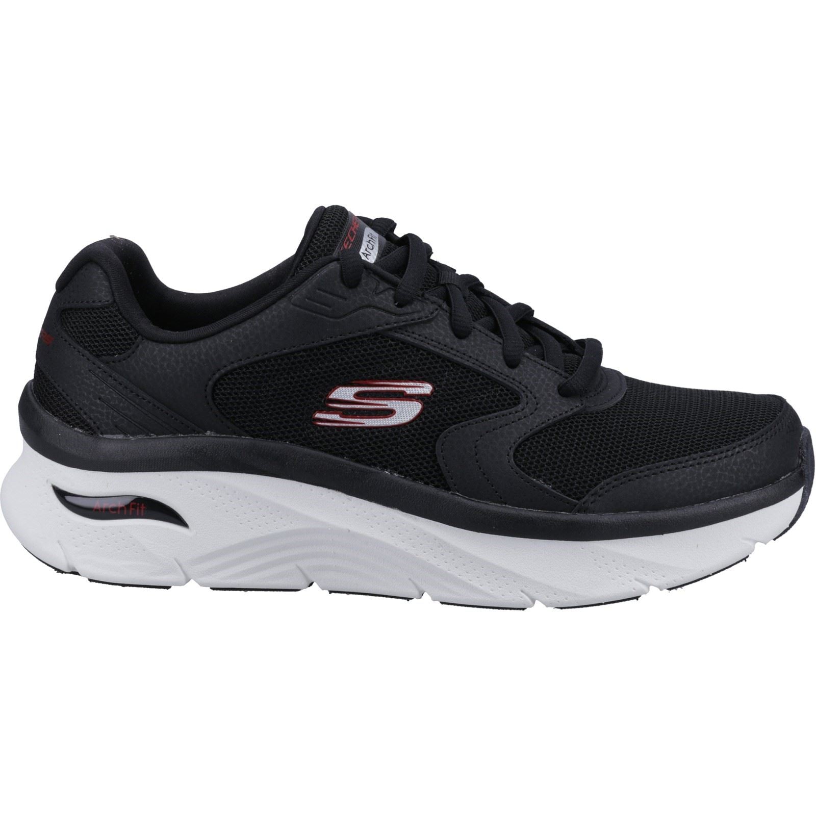 Skechers (GAR232501) Men's Arch Fit D'Lux Junction Trainers in Black/Red 6 to 12