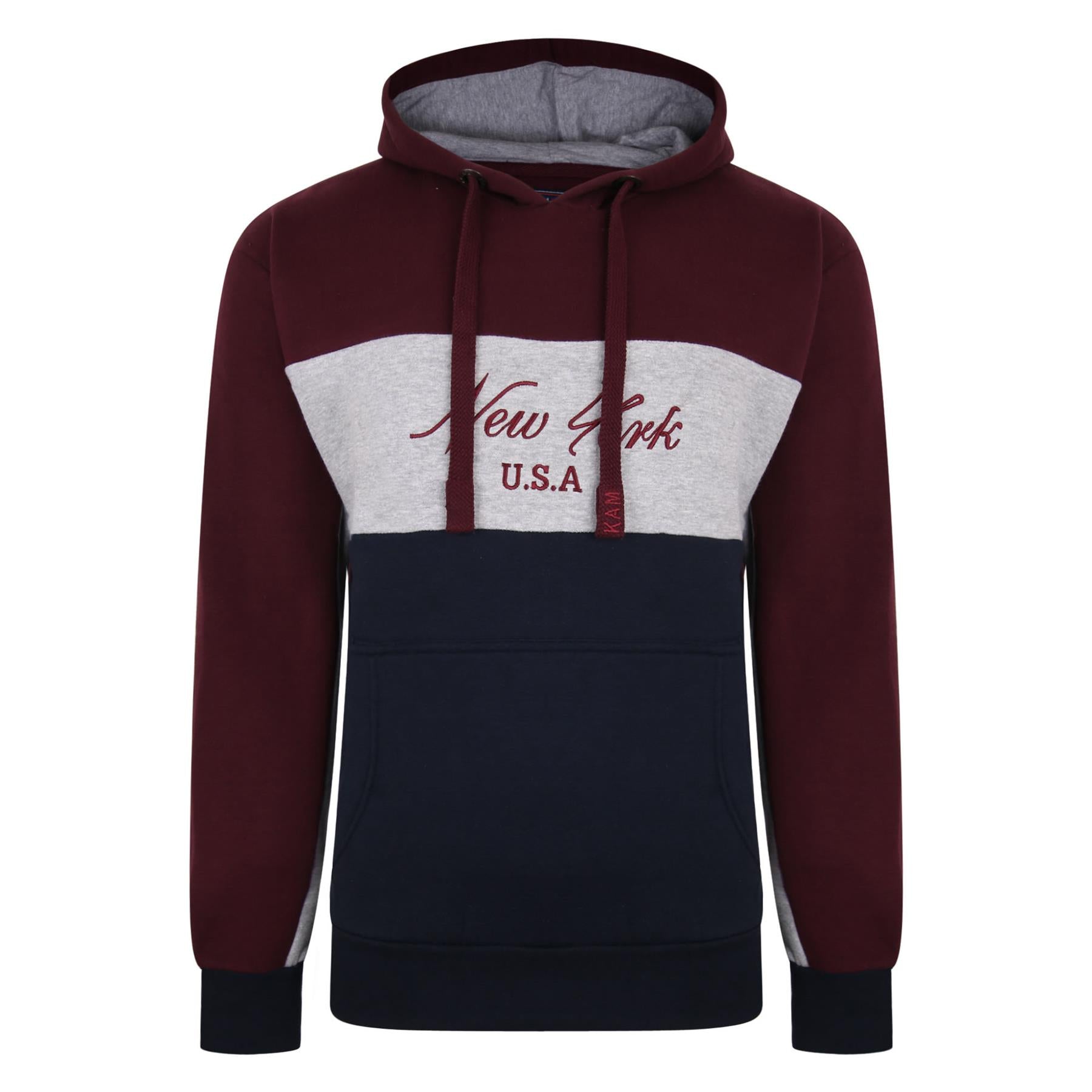 Kam Kbs7033 Ny Over The Head Contrast Block Hoodie 2XL-8XL