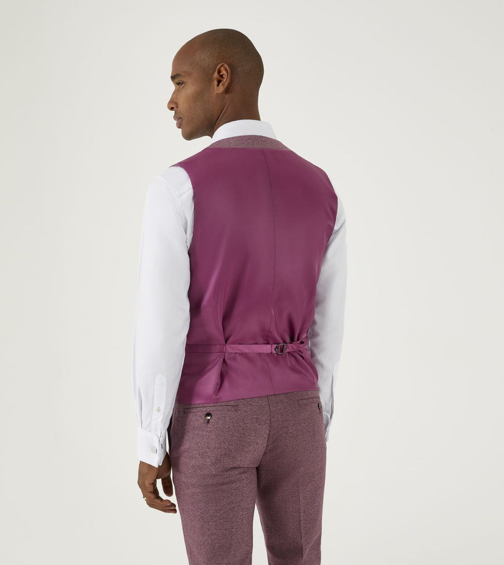 Skopes Jodrell Suit Waistcoat For Men in Berry Marl, 36R-62R