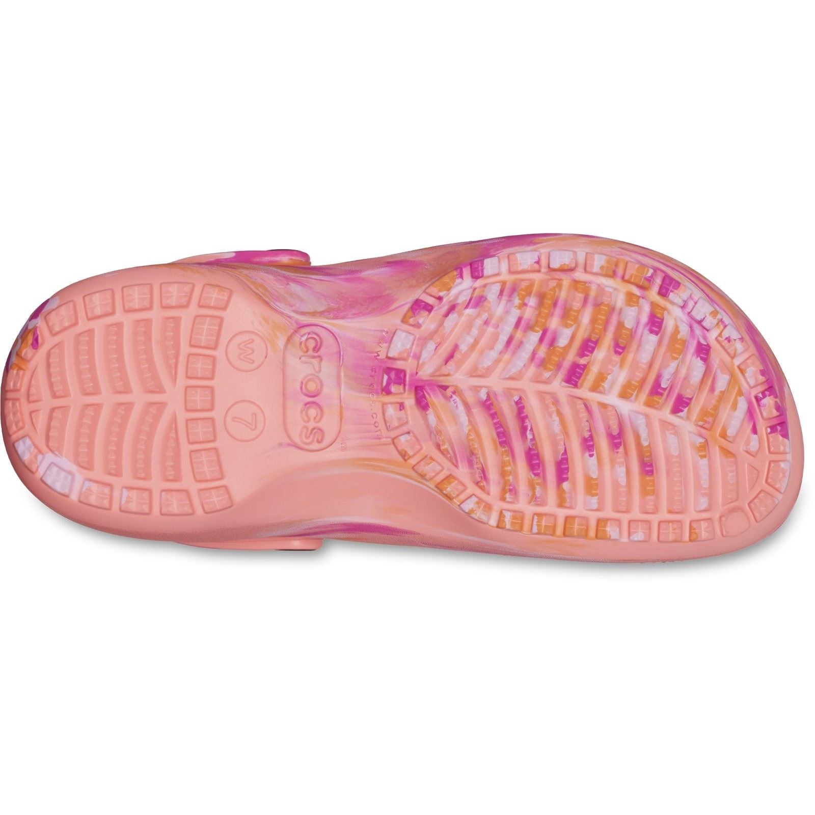 Crocs Women's Classic Platform Marbled Clog in Guava/Multi 4 to 8