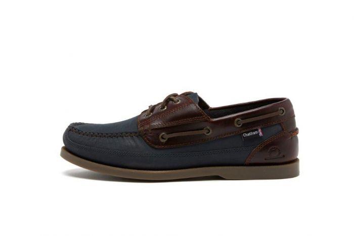 Chatham Rockwell Wide Fit Deck Shoes in Navy/Dark Seahorse