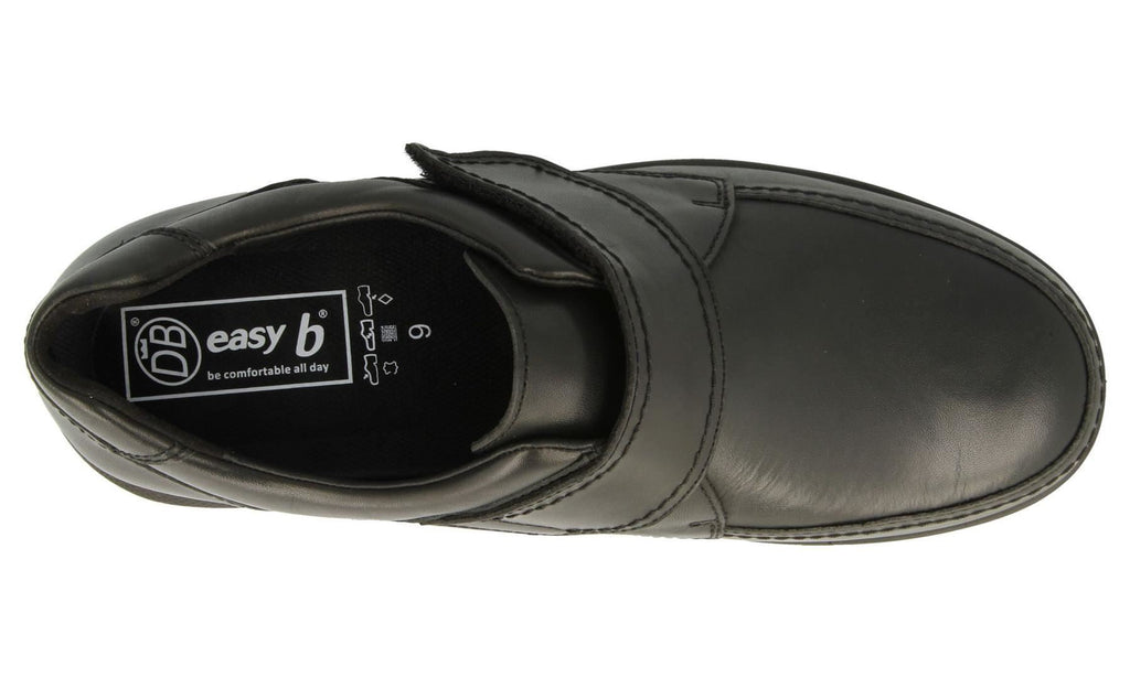 DB Mens Extra Wide Fit Touch Strap Leather Shoes in Brown Size 14