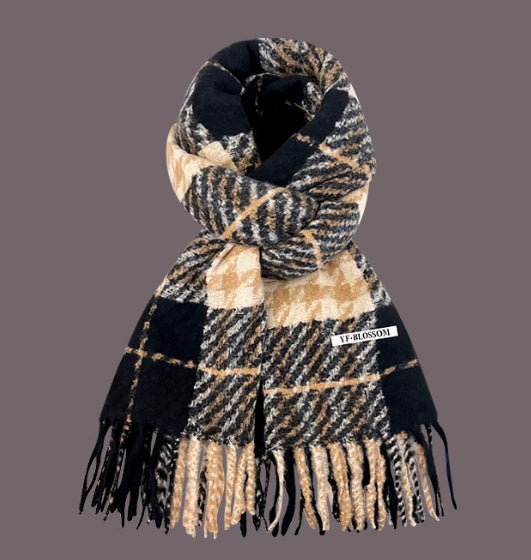 All-match Plaid Imitation Cashmere Women's Warm Scarf