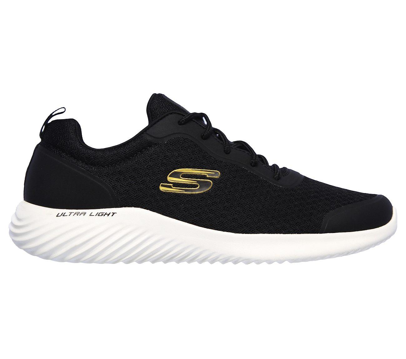 SKECHERS Men's Bounder - Voltis Running/Walking Trainers in Black/Gold