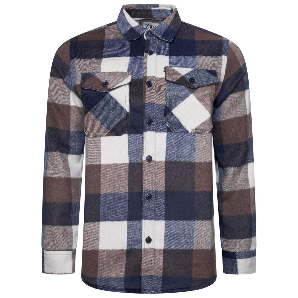 Ex-Chain Store Men's Brushed Cotton Check Overshirt | Long Sleeve Regular Fit | S-2XL