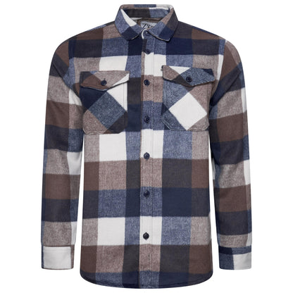Ex-Chain Store Men's Brushed Cotton Check Overshirt | Long Sleeve Regular Fit | S-2XL