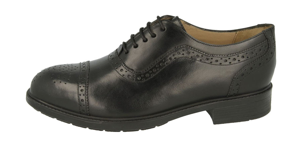 DB Mens Wide (2V Fit) Formal Lace Up Oxford Brogue Shoes (Lambeth) in Black Size 7