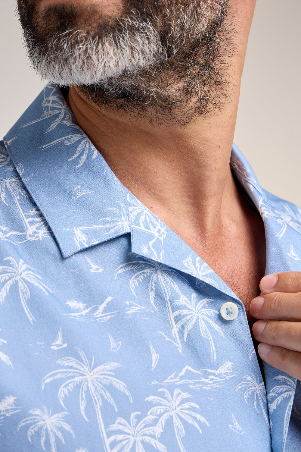 Double TWO Palm Tree Print Short Sleeve Shirt For Men in 2 Colours, M-5XL