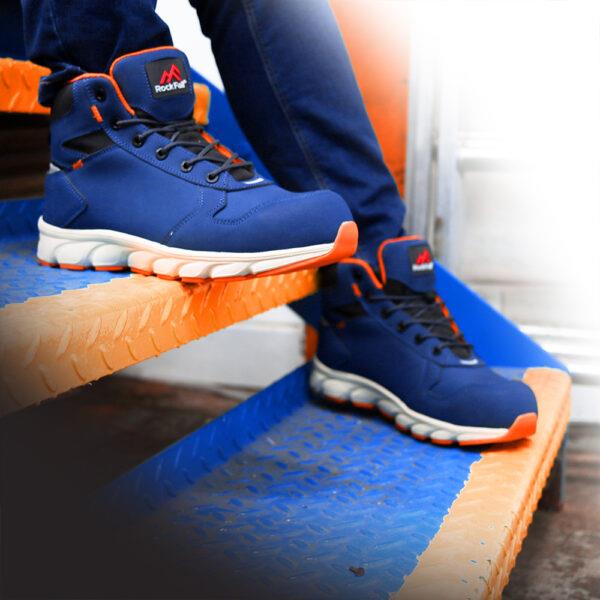 Rock Fall RF112 Michigan Lightweight Navy Safety Boot in 6 to 12, Navy