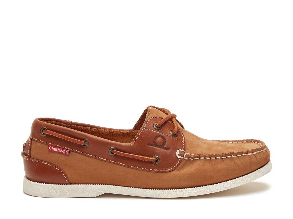 Chatham Mens Galley II Tan  Premium Leather Boat Shoes