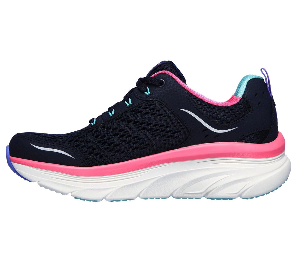 Skechers Relaxed Fit D'Lux Walker Infinite Motion Lace Up Sports Ladies Sports in Navy/Multi