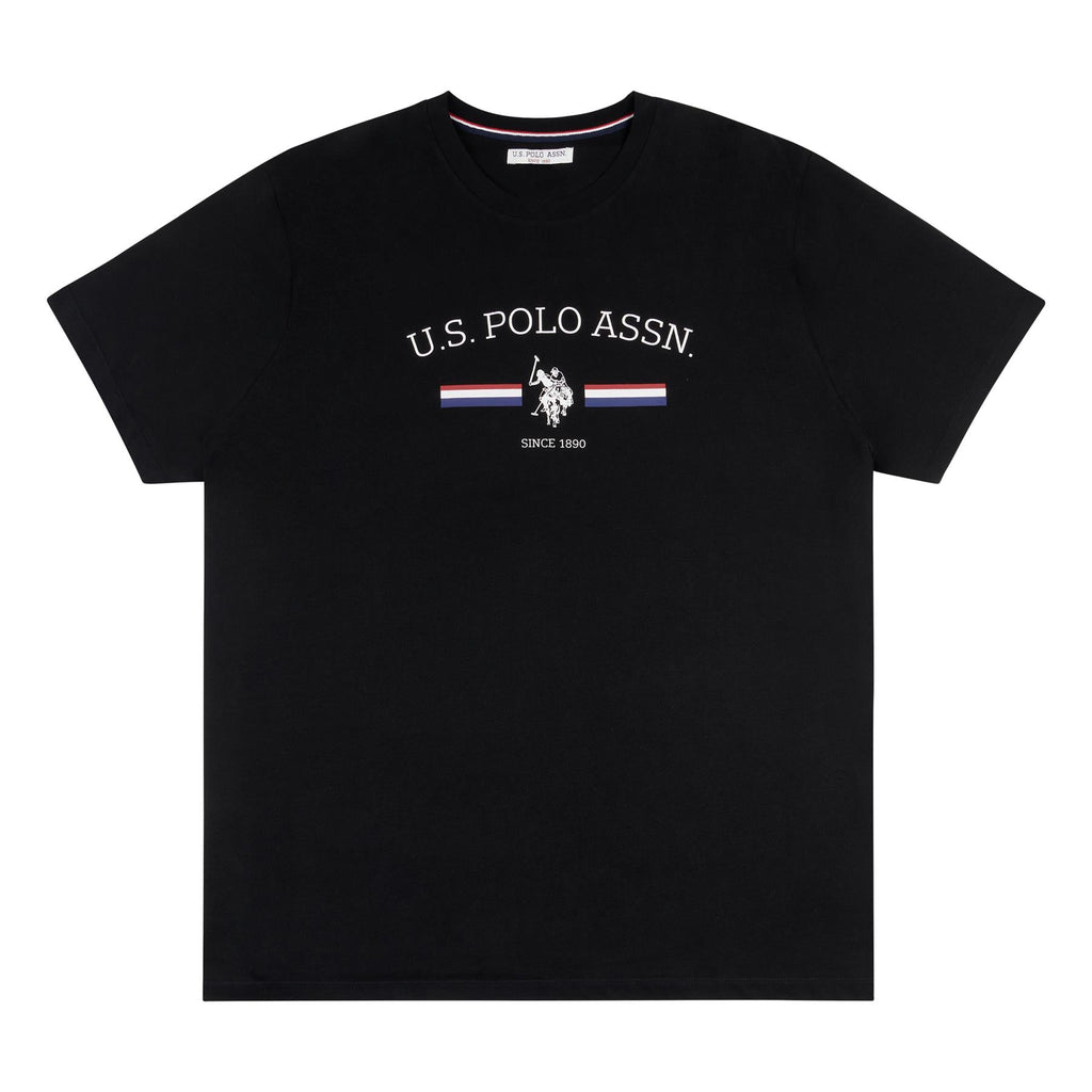 Men U.S. Polo Assn. Stripe Rider Pure Cotton T-Shirt