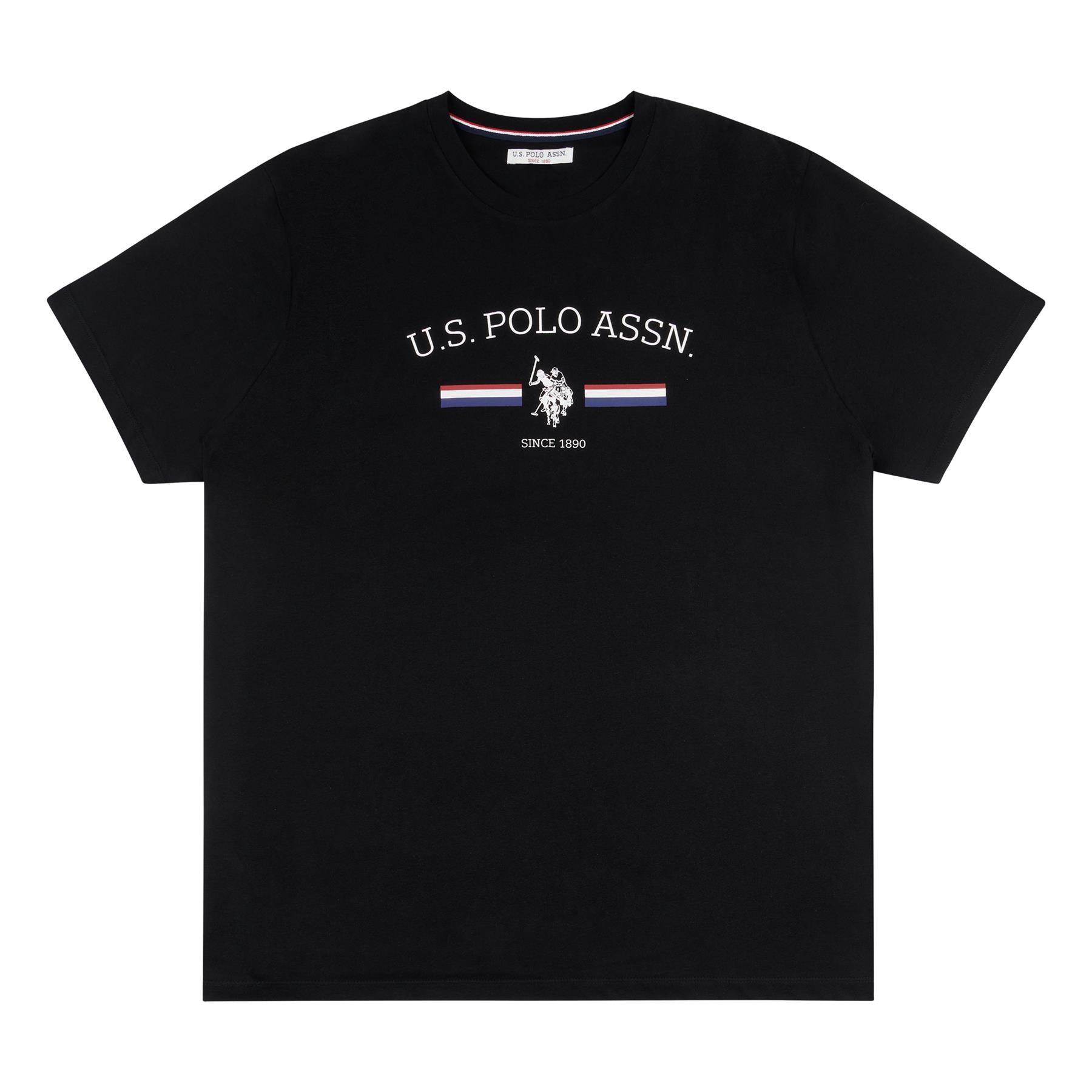 Men U.S. Polo Assn. Stripe Rider Pure Cotton T-Shirt