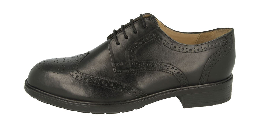 DB Men's Wide (2V Fit) Formal Lace Up Brogue Shoes (Ealing) in Black Size 8