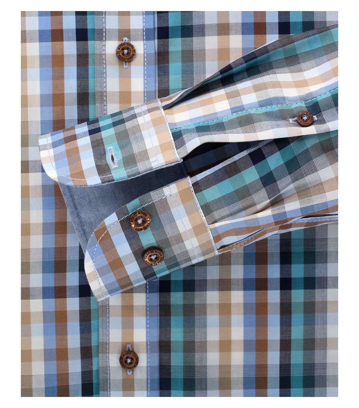 Casa Moda Premium Cotton LS Checked shirt in Size L to 5XL, 2 Color Options