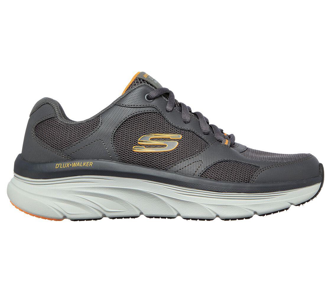 Skechers Men's Relaxed Fit D'Lux Walker - Mainstream in Charcoal/Orange Size UK6  to UK13