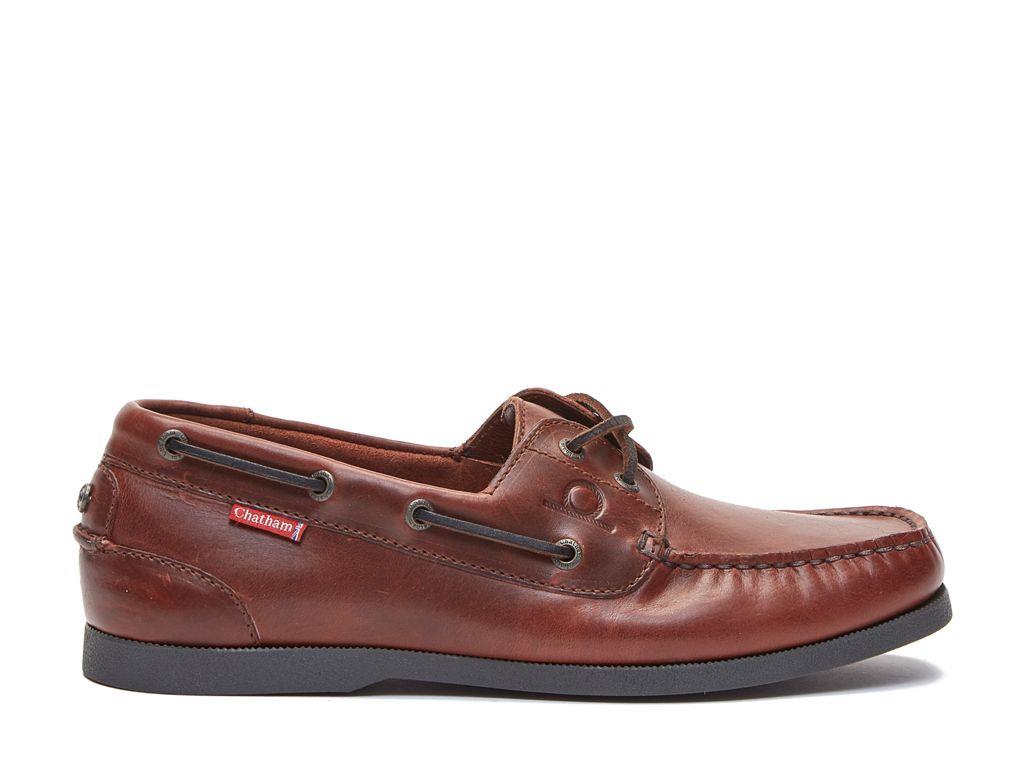 Chatham Mens Galley II Burgundy  Premium Leather Boat Shoes