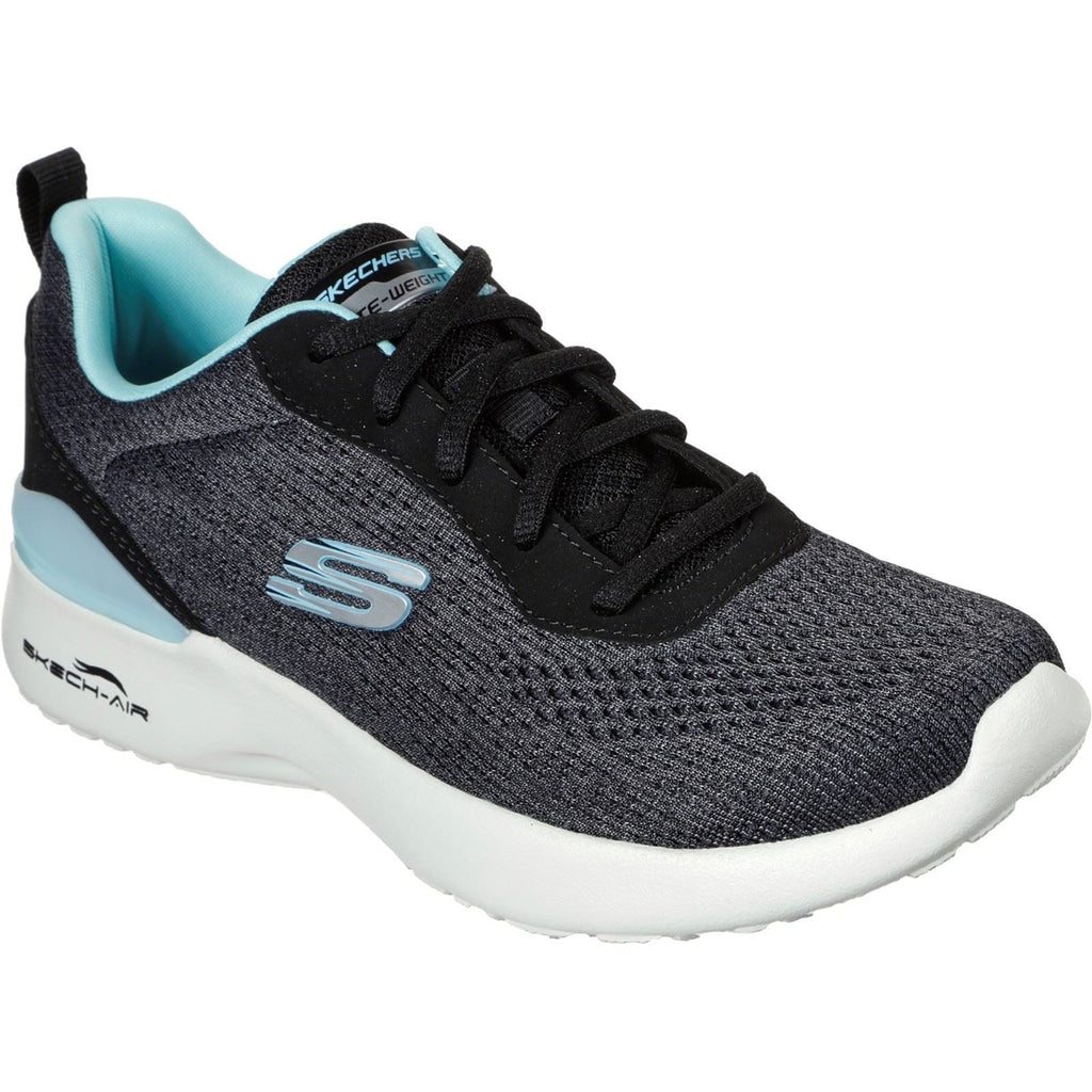 Skechers (GAR149340) Women's Skech-Air Dynamight Top Prize Wide Trainer in Black/Turq 4 to 8