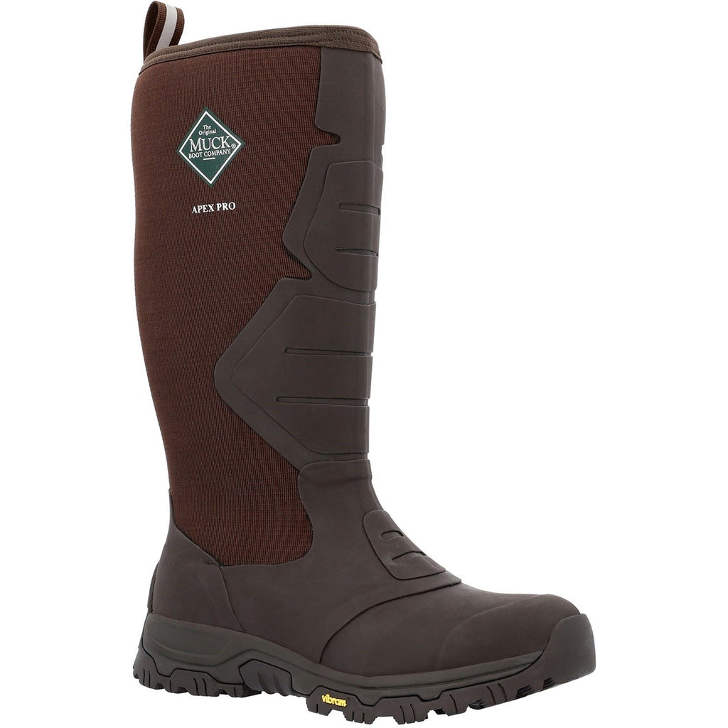 Muck Boots Men's Apex Pro 16" Insulated Wellingtons in Brown 4 to 8