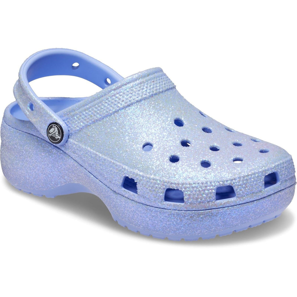 Crocs Women's Classic Platform Glitter Clog in Moon Jelly 4 to 8