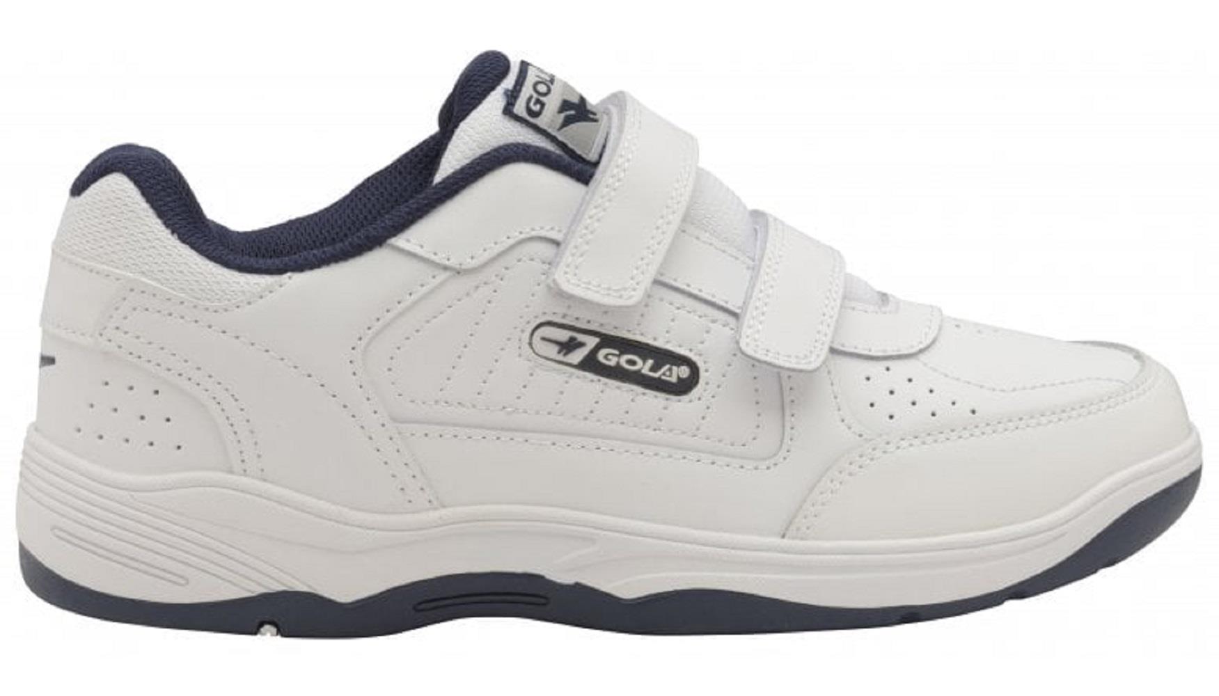 Gola Active Men's Belmont Faux Leather Trainers in White/Navy
