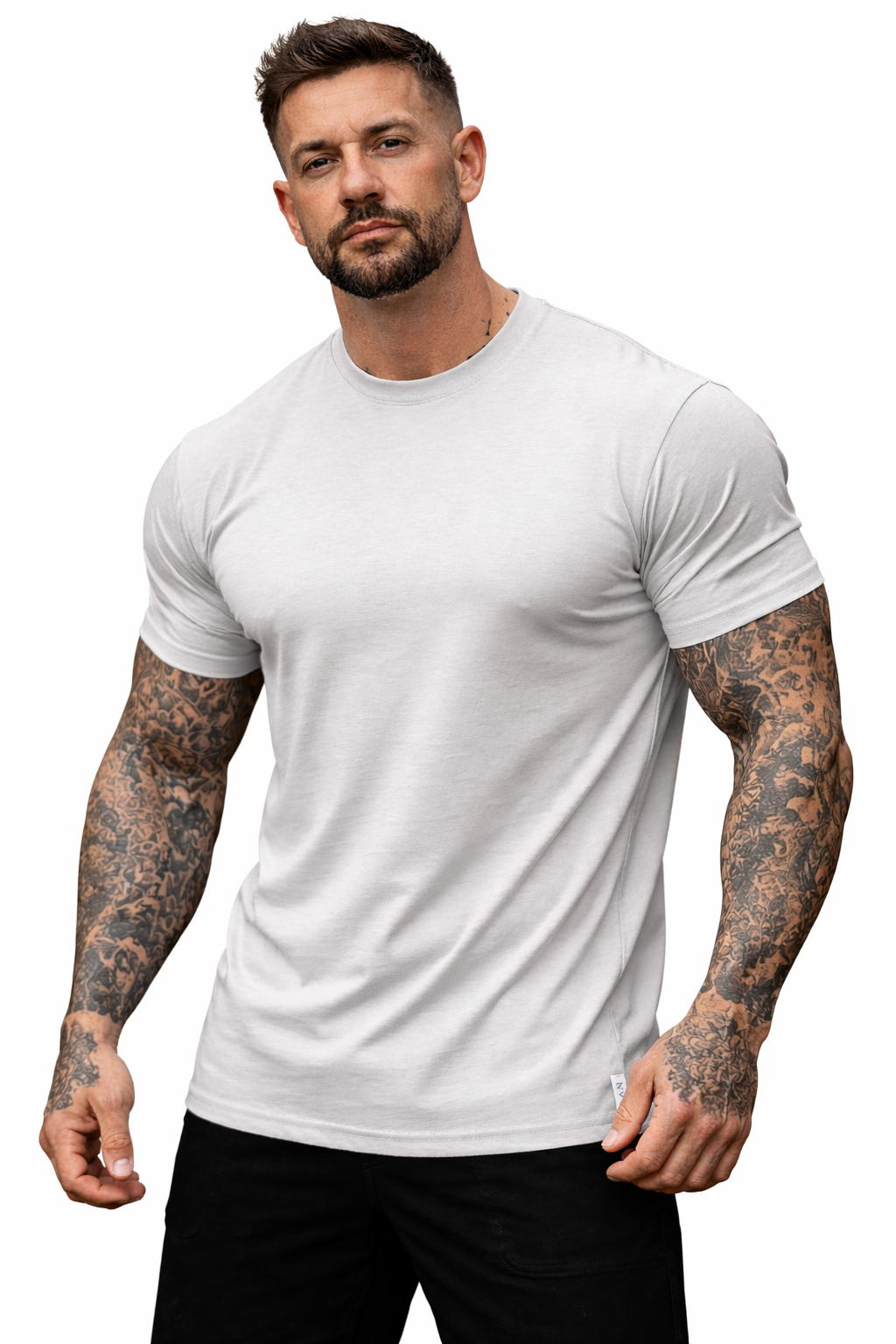 NVYSKN Mens Heavyweight Cotton T-Shirt 220GSM Regular Long Fit
