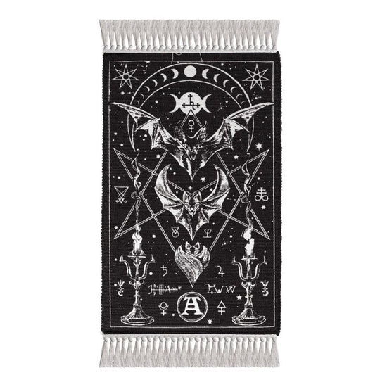 Bat Moon Phase Rug Gothic Cotton Wall Floor Decor