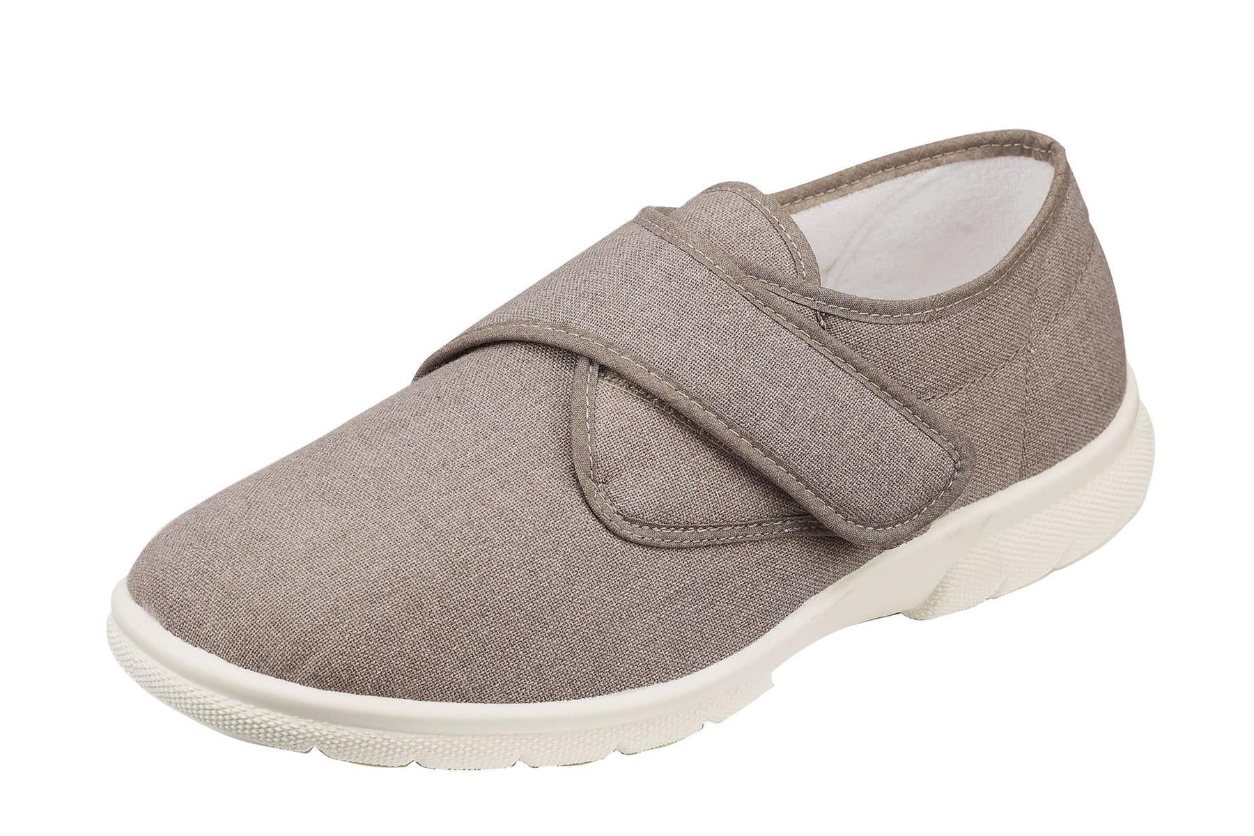Men'S Canvas / Summer Shoes (Cannock)6V Wide Fit in Taupe By DB Shoes in Taupe