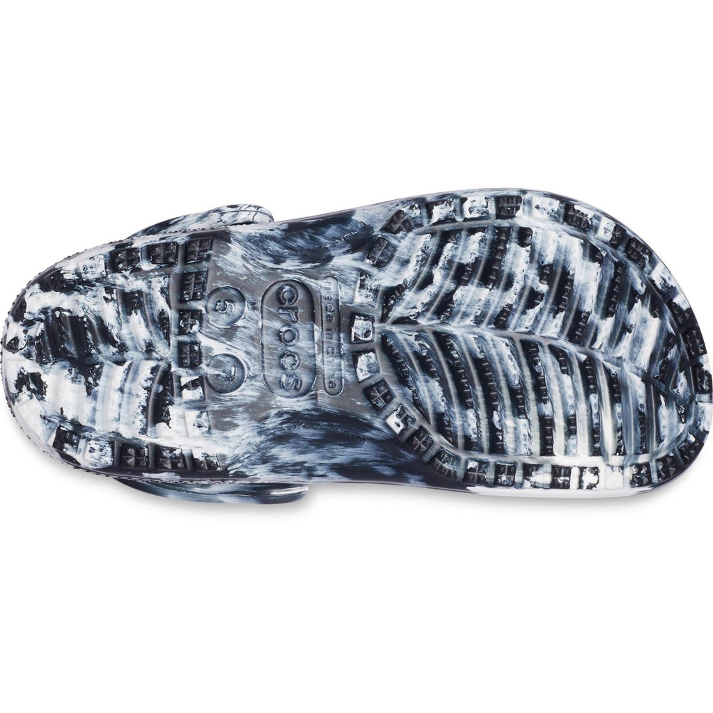 Crocs Unisex's Classic Marbled Clog in White/Black 3 to 8