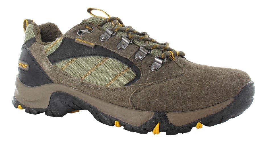 HI TECH EAGLE WATERPROOF WIDE MEN'S WALKING SHOE IN SMOKEY BROWN, TAUPE & GOLD UK7 EU(40) TO UK16 (EU50)