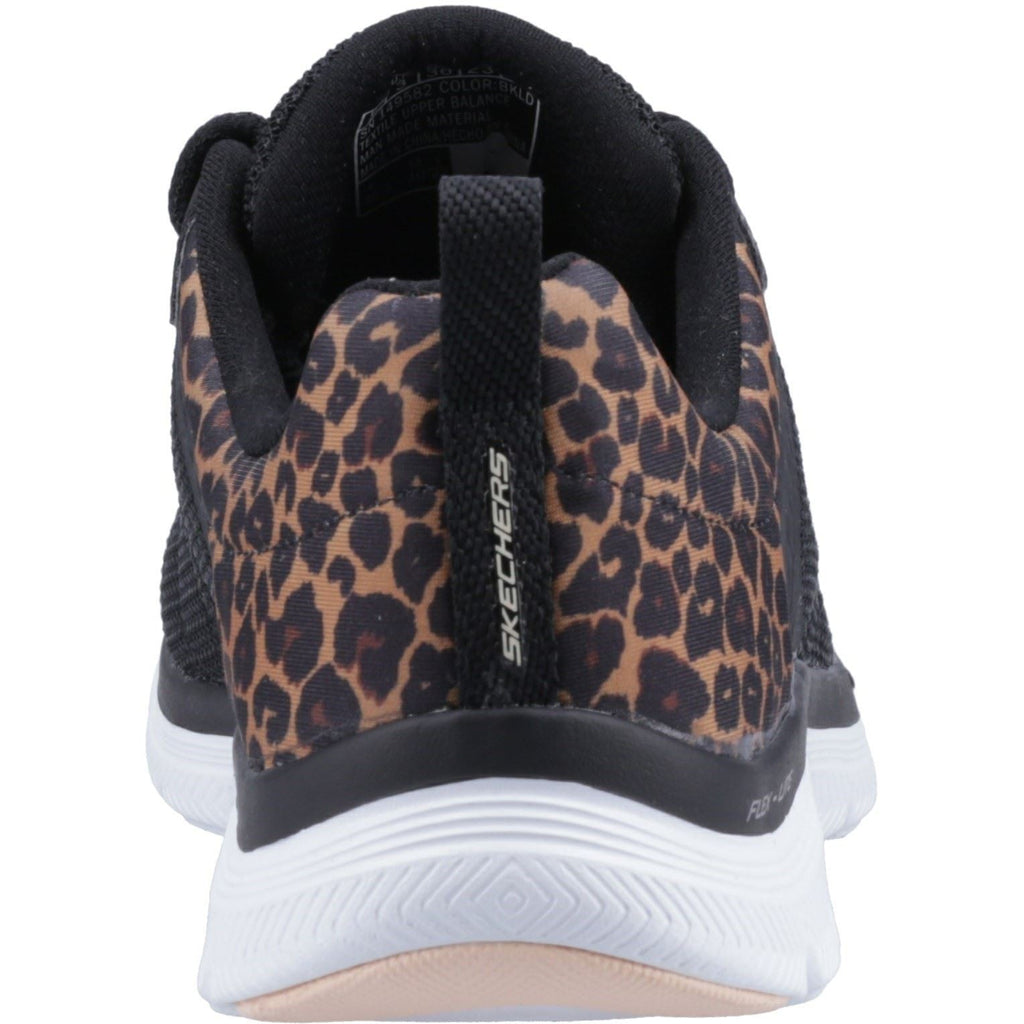 Skechers (GAR149582) Women's Flex Advantage 4.0 - Wild Ballad Shoe in Black/Leopard 3 to 8