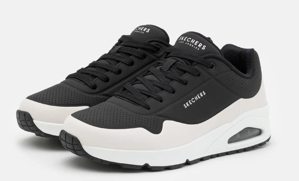SKECHERS Men's Street Uno  Timeline shoe in Black/White