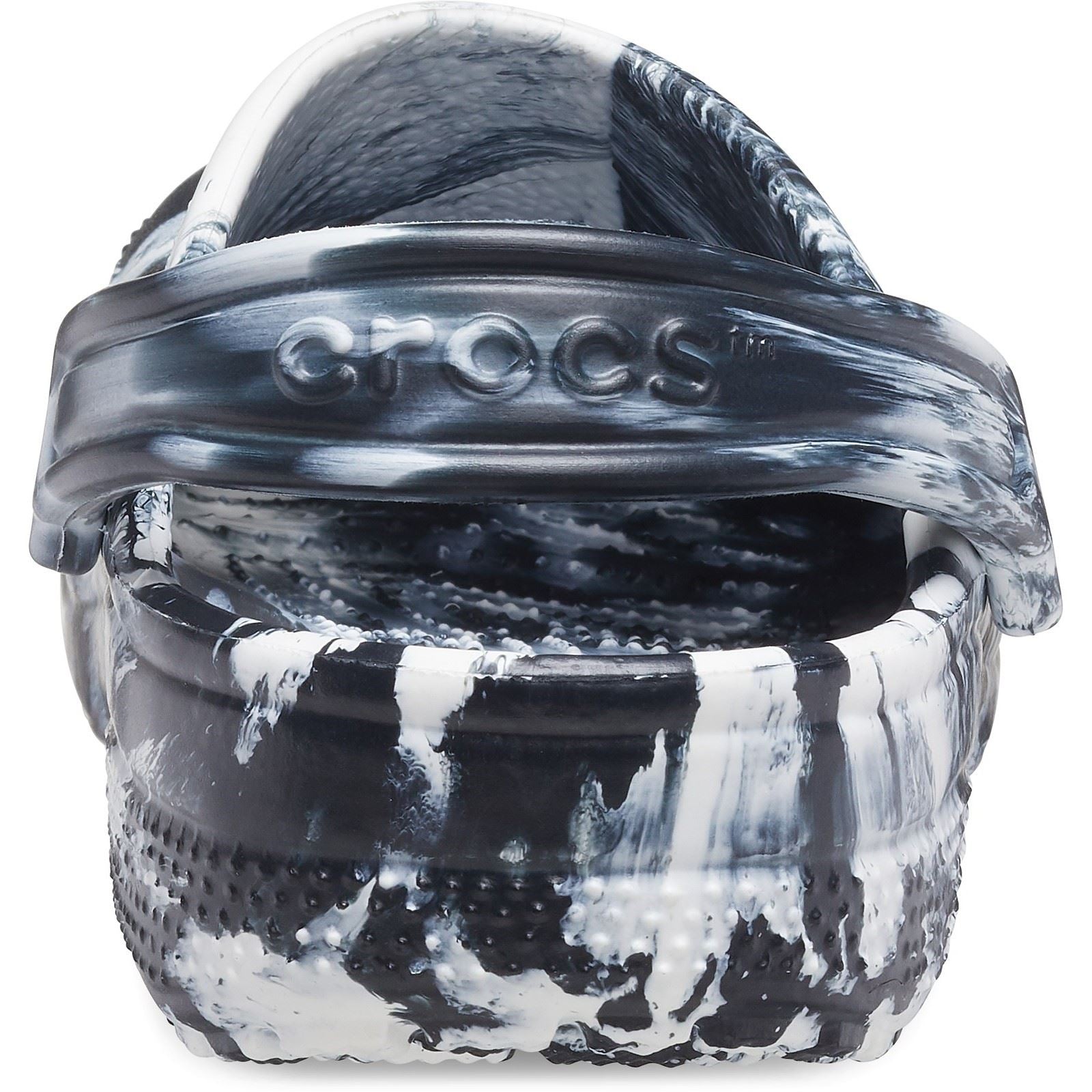 Crocs Unisex's Classic Marbled Clog in White/Black 3 to 8