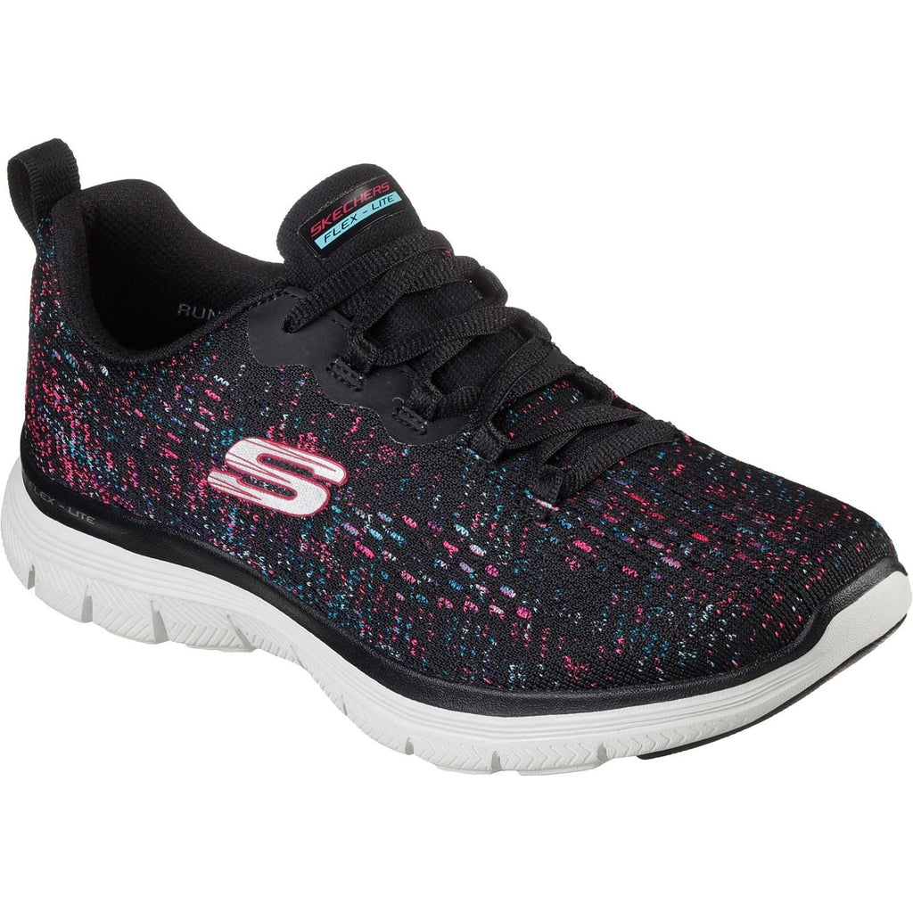 Skechers (GAR149301) Women's Flex Appeal 4.0 - Vivid Spirit Trainer in Black/Light Pink 3 to 8
