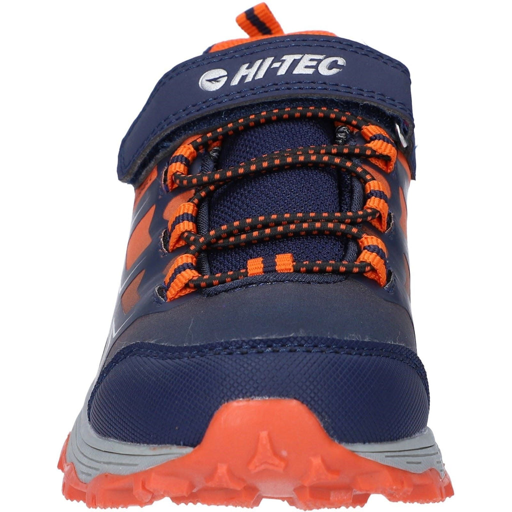 Hi-Tec Boy's Scooby Low WP Jr Hiking Boots in  Naval Academy/Red Orange/Sleet 6 to 13