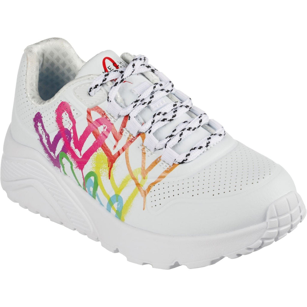 Skechers (GAR314061L) Childrens Sports Uno Lite Love Brights Shoes in UK 1.5 to 13.5