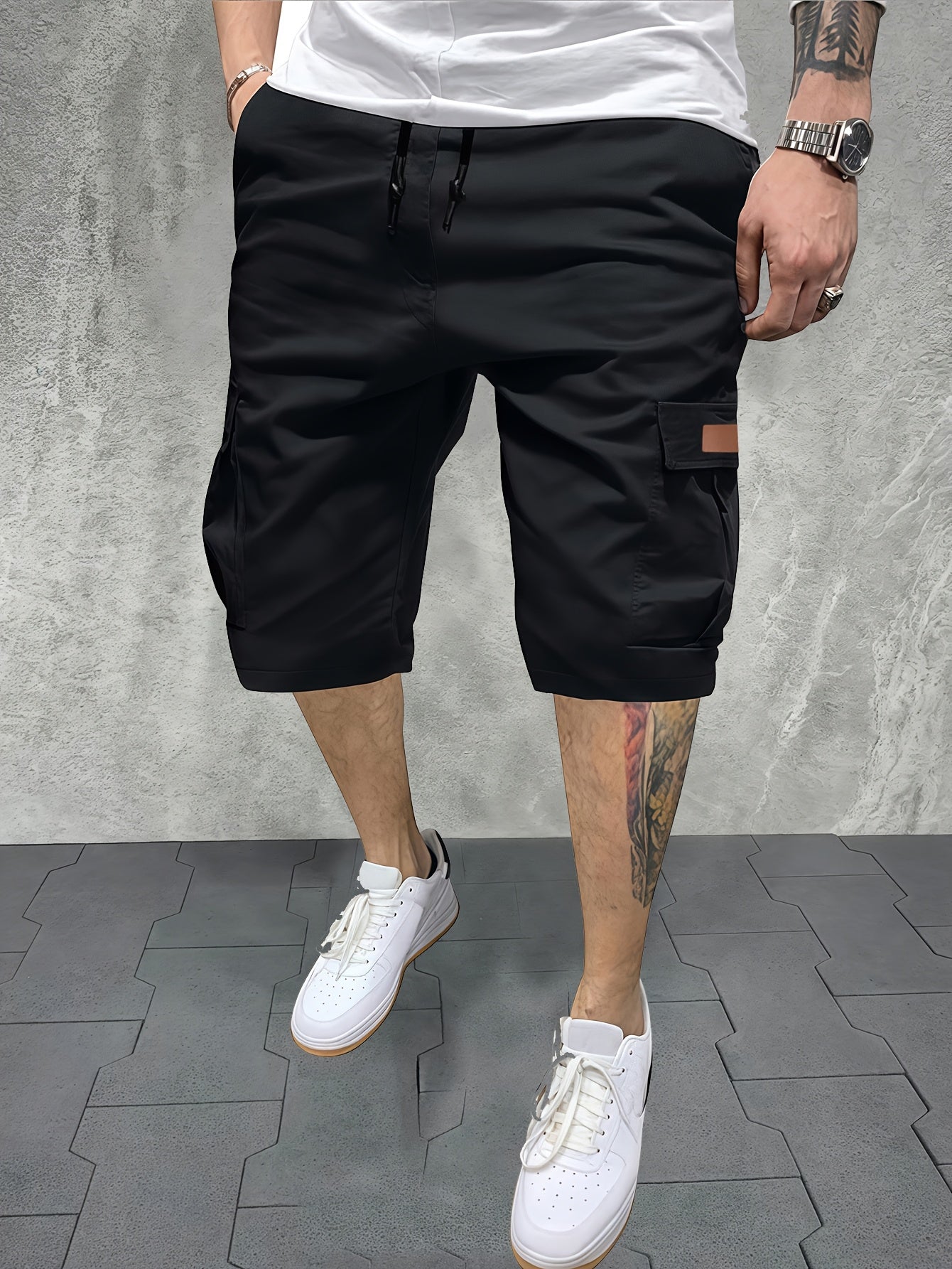 Men's Summer Work Pants Multi-Pocket Polyester Non-Stretch Shorts