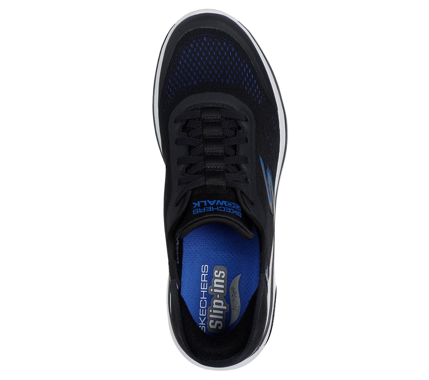 Skechers Lace Up Shoe For Men Slip Ins Go Walk Arch Fit 2.0 Simplicity 2.5 in Black/Blue, 6-15