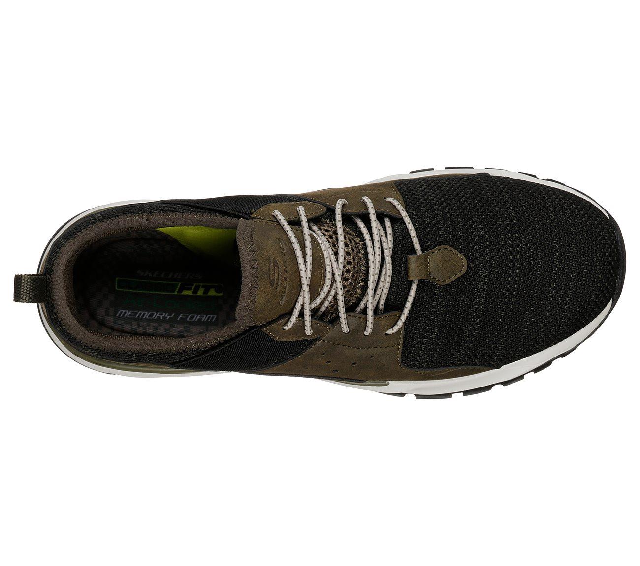 SKECHERS Men's Relven-Arkson Slip On Stretch Laced Sporty Casual Comfort Sneaker in Olive
