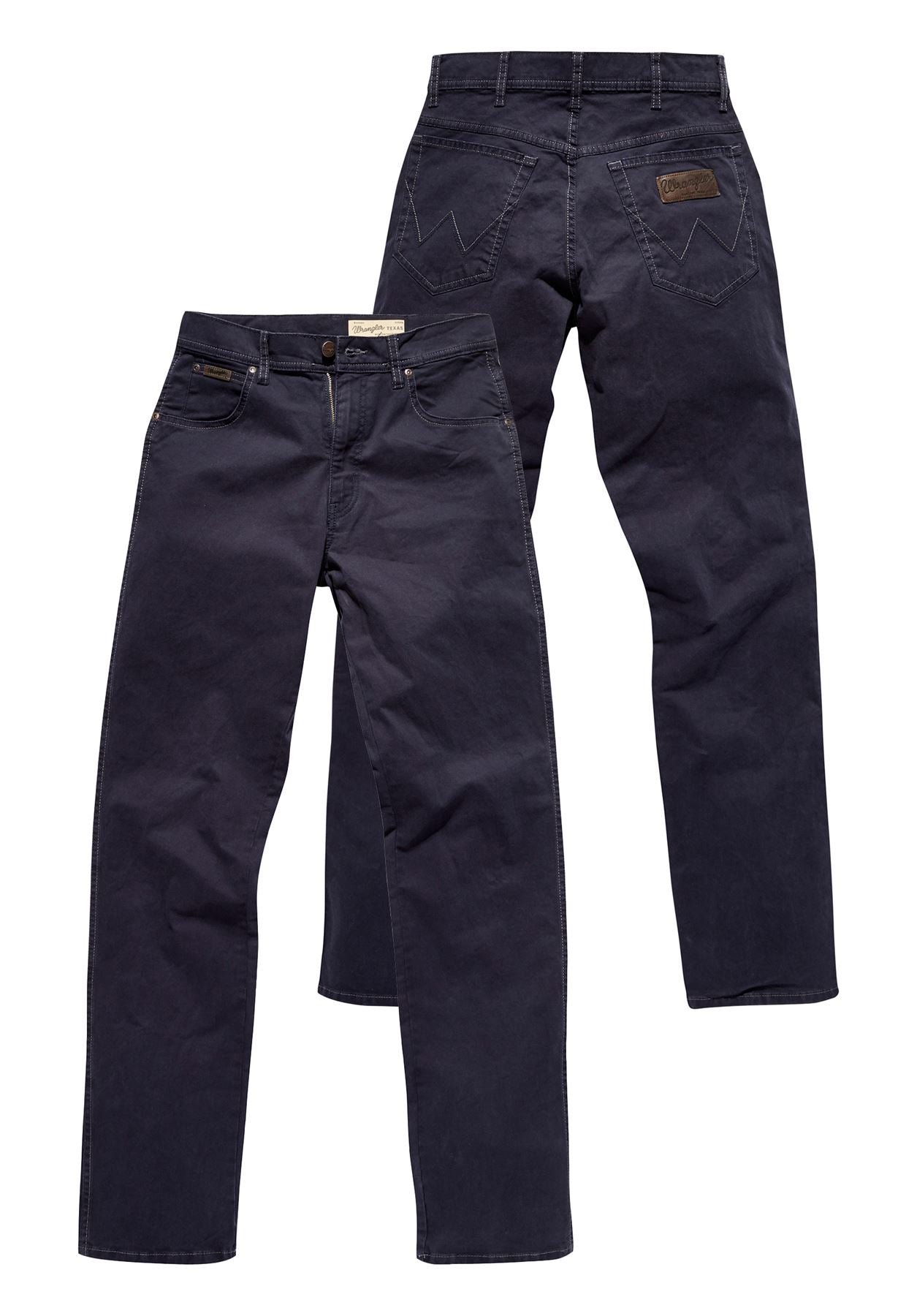 Wrangler Mens Texas Stretch Navy Soft Cotton Chino Trousers