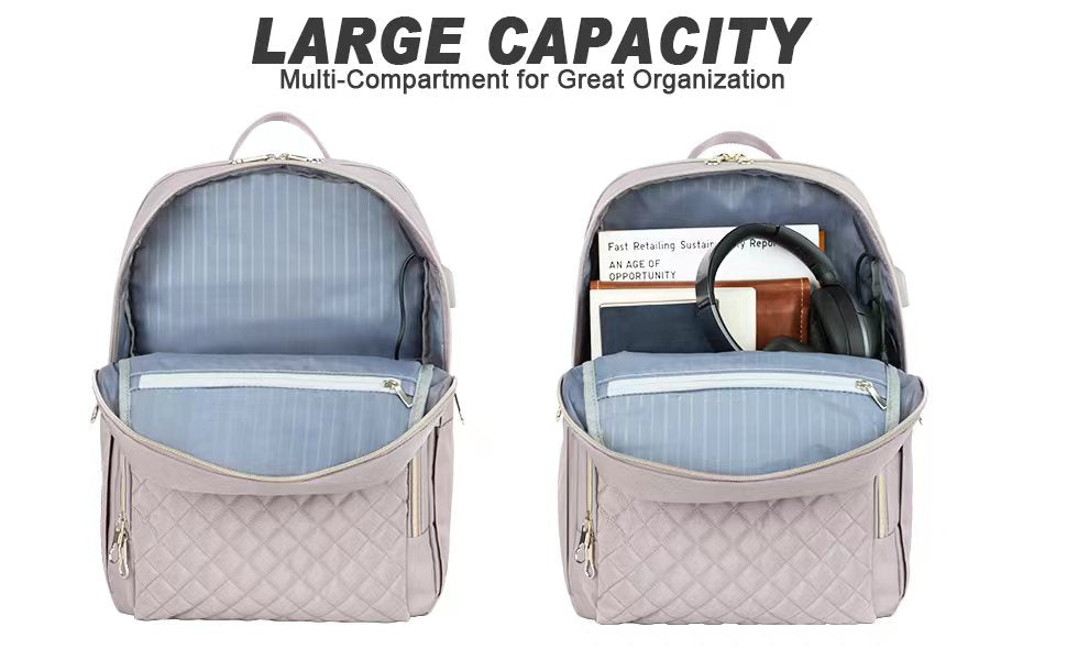 Laptop Backpack 15.6 Inch USB Charging Water Repellent Travel School Bag Kroser