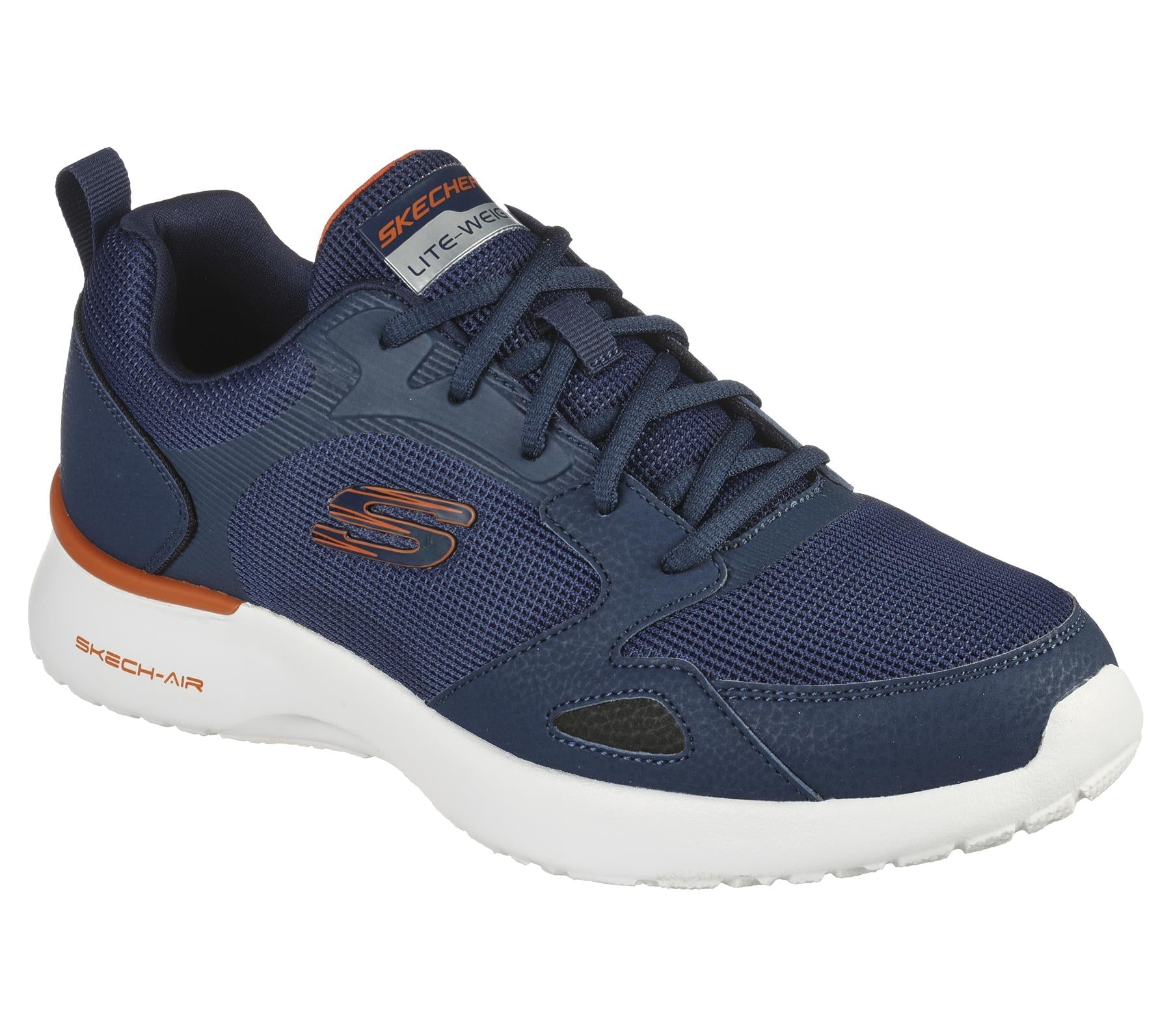 Skechers Men's Skech-Air Dynamight in Navy/Orange in Size UK6 to UK13