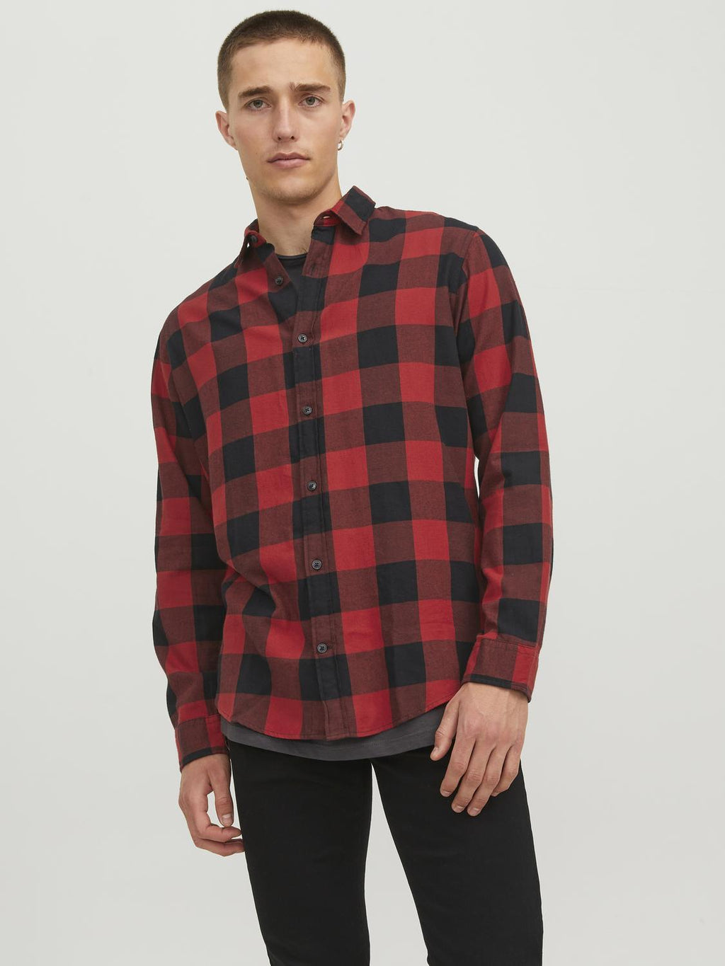 Jack & Jones Twill Checked Shirt With Long Sleeves For Men (JJEGINGHAM) in 5 Colours, L-XL