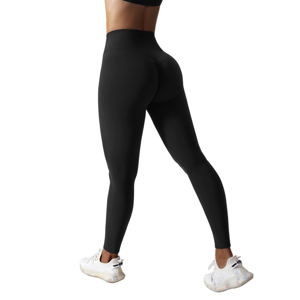 Seamless Nude Feel Yoga Pants – High Waist, Adjustable Drawstring