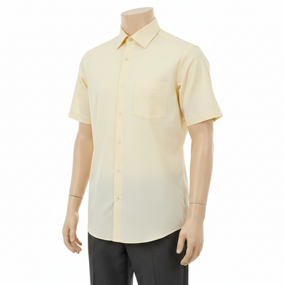 Double Two Men's Classic Cotton Blend Short Sleeve Shirt 6 Colours 14.5–23"